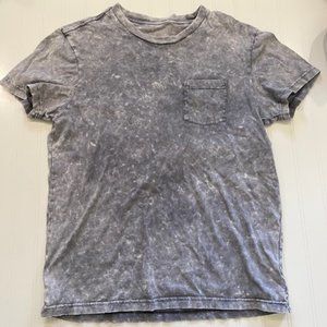 American Eagle Gray Acid Washed Distressed Medium Shirt